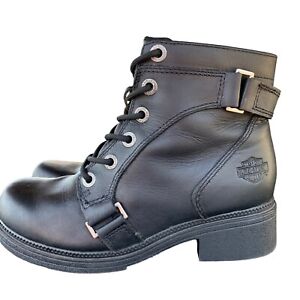 Harley Davidson  Size 8.5 M Women’s Celia 4.5" Black Lace Ankle Boots D83582