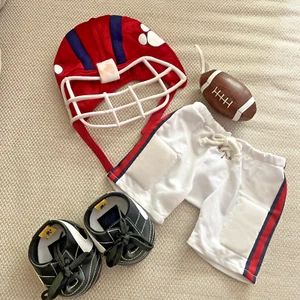 Build a Bear Football Set Helm, Hose & schwarze Stollen Plüsch Zubehör BAB - Bild 1 von 5