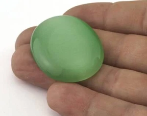 Cabujón de vidrio sintético verde ojo de gato 30x40 mm cabina 25-09 - Imagen 1 de 3