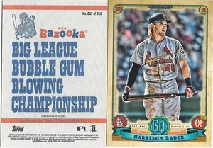 Gypsy Queen Harrison Bader Bazooka Back 2019 - St. Louis Cardinals - #233 - Imagen 1 de 1