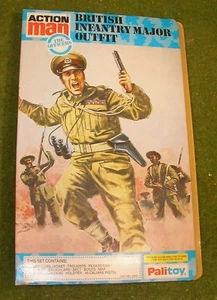TRAJE ORIGINAL DE COLECCIÓN HOMBRE DE ACCIÓN CON TARJETA PUERTA PLEGABLE INFANTERÍA BRITÁNICA MAYOR - Imagen 1 de 3