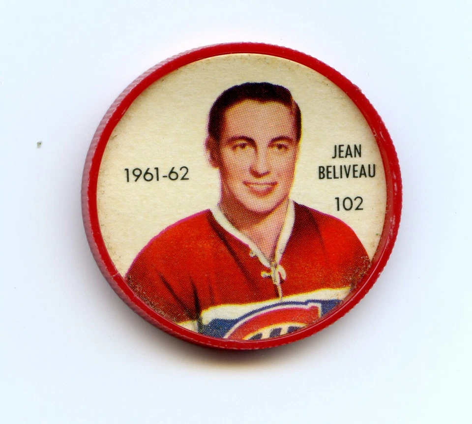 Monedas de hockey Shirriff 1961-62 - #102 Jean Bellevel - Canadienses - ¡Preciosas! Foto 1 de 1