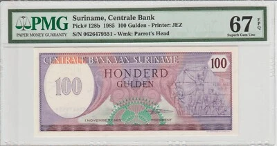 Suriname 100 Gulden 1985 Gem Uncirculated” PMG 67 - Image 1 of 4