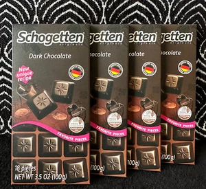 4pk SCHOGETTEN CHOCOLATE NEGRO GENUINO ALEMÁN CACAO DULCES DULCES 18 PIEZAS POR PAQUETE - Imagen 1 de 7