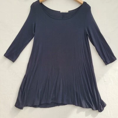 Heart Hips Short T-Shirt Dress Women Size S Black 3/4 Sleeve - Image 1 of 4