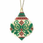 Mill Hill 14ct Cross Stitch Ornament Kit 2.5"x3.5" - Emerald Flourish