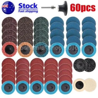 60pcs 50mm Cleaning Conditioning Roll Lock Surface Polishing Sanding Discs Kit - image 1 of 4