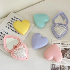 Styling Tools Mirror Folding Comb Beauty Massage Comb Heart Folding Comb Cute - Picture 1 of 14