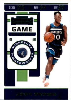 2019-20 Panini Contenders Game Ticket Green #52 Josh Okogie Timberwolves - Image 1 of 2