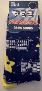 Pez Outer Space Candy Novelty Socks Crew Cut Fits Shoe Size 6-13 New With Tags - Picture 1 of 2