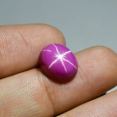 7 Cts Lab Created Pink Star Ruby Oval Shape Loose Cabochon - Image 1 of 3