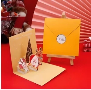 Dancing Santa Merry Christmas 3D Pop Up Holiday Paper Greeting Colored Card - Picture 1 of 1