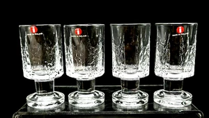 (4) Iittala Finland Set di quattro bicchieri da tiro a stelo tondo alti 3,25" - Foto 1 di 7