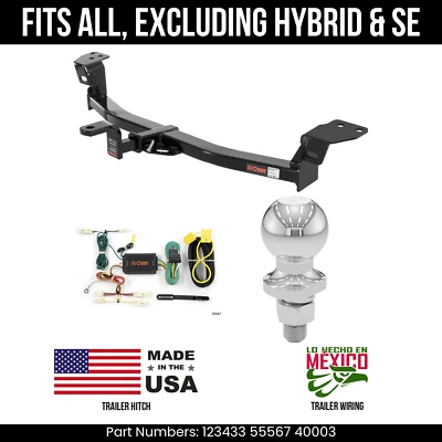 Enganche de remolque Toyota Camry 07-09 cableado de 4 pines bola de 2" excluido híbrido y corte SE Foto 1 de 4