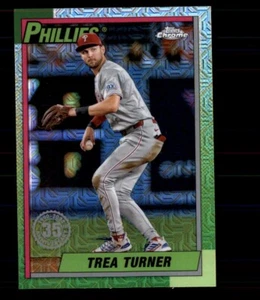 2025 Topps Series 1 1990 Chrome Refractor #39 Trea Turner Philadelphia Phillies - Picture 1 of 2