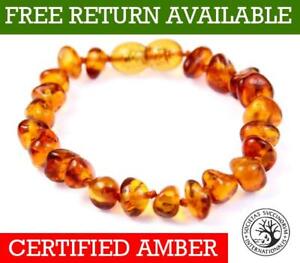 Genuine Baltic Amber Small to Large Bracelet/Anklet Knotted Beads Sizes 14-27 cm