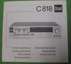 DUAL C 818 KASSETTE BESITZERHANDBUCH ORIGINAL NEU NIE BENUTZT KEINE FOTOKOPIE. - Bild 1 von 1