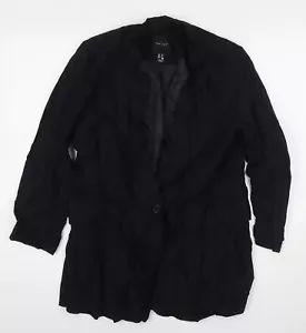New Look Womens Black Jacket Blazer Size 10 Button - Picture 1 of 10