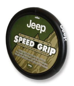 Car Truck SUV Black Speed Grip Steering Wheel Cover Synthetic Leather Fits Jeep - Picture 1 of 1