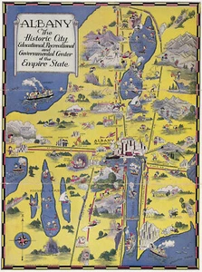 1932 Pictorial Map of Albany the Historic City Wall Art Poster Print Décor Repro - Picture 1 of 2