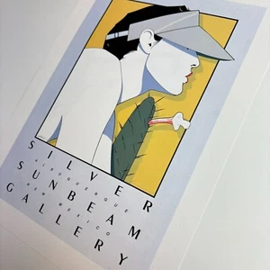Patrick Nagel Vtg Print Silver Sunbeam Gallery Albuquerque New Mexico Art Cactus - Picture 1 of 4