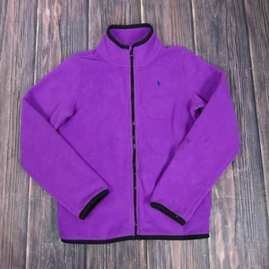 Ralph Lauren Fleece Jacket Youth Boys XL Purple Full Zip Lightweight Outdoor - Picture 1 of 8