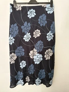 Ann Harvey Blue Floral Floaty Chiffon Midi Skirt. Size 28. VGC. #c6 - Picture 1 of 5