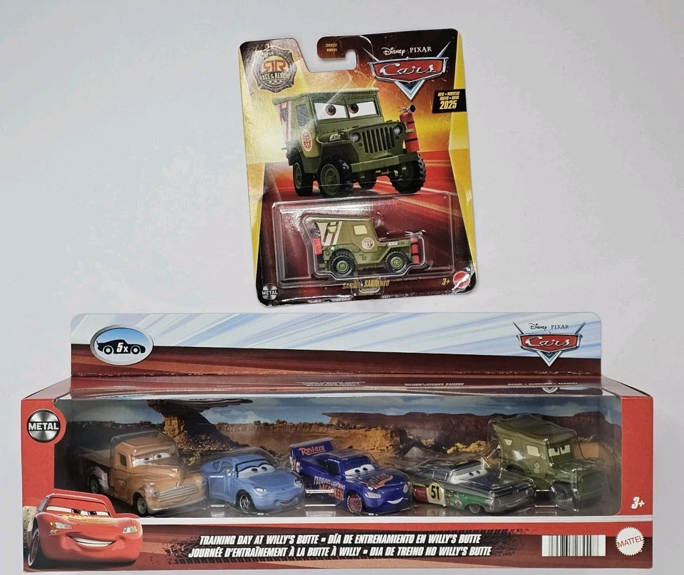 Disney Pixar Cars Día de Entrenamiento en Willy's Butte Die Cast Car Paquete de 5 + Race N' Res Foto 1 de 4