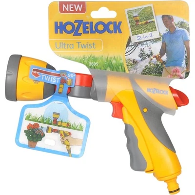 Hozelock Ultra Twist 2 in 1 Spray Gun Sprinkler for Garden Hose Watering - Image 1 of 4