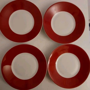 4 Ten Strawberry Street Soho Red 8.25" Salad Dessert Plates - Picture 1 of 4