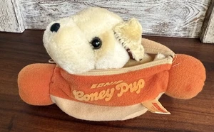 Vintage Sonic Coney Pup 1987 Plüsch Welpe im Hot Dog Beutel mit Reißverschluss 10 Zoll - Bild 1 von 11