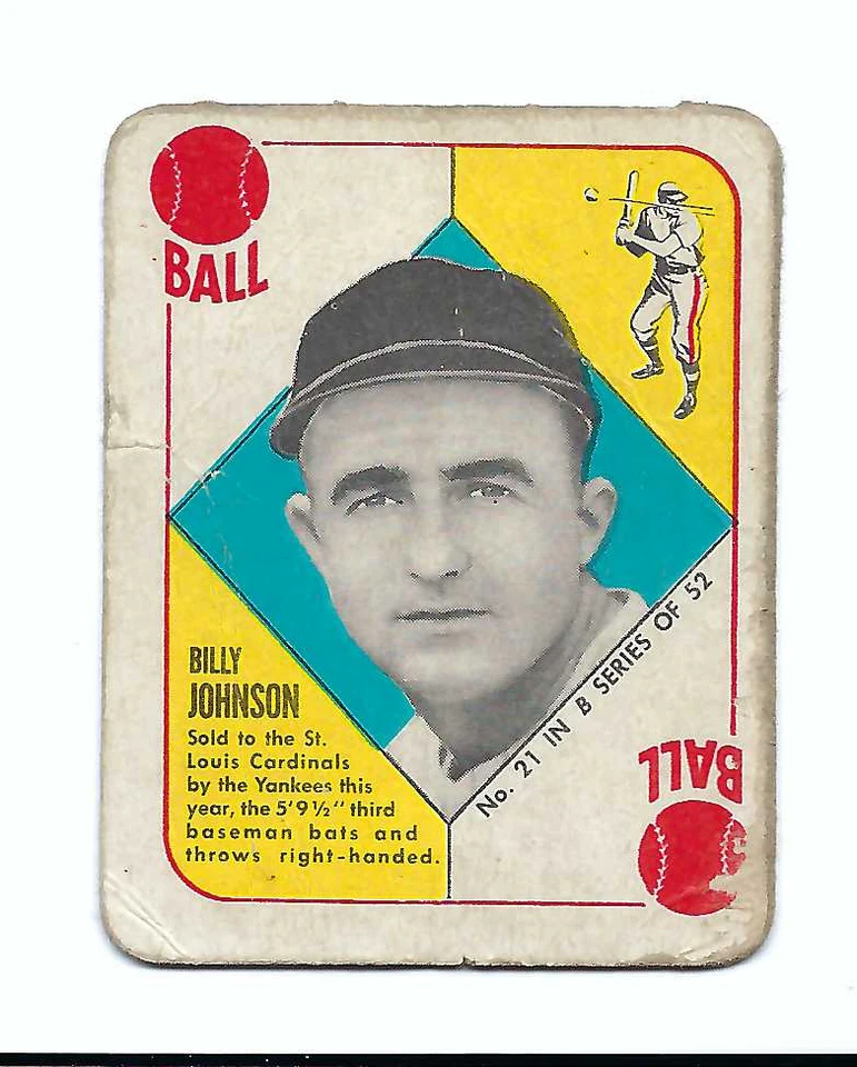 1951 Topps Blue Backs # 21 Billy Johnson Low Grade - Image 1 of 2