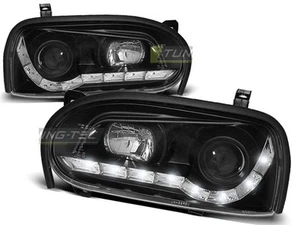 Headlights LED DRL Look for VW GOLF 3 III 1991-1997 Daylight Black FreeShip US L - Bild 1 von 10