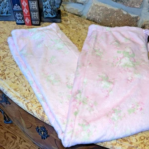 Neu Shabby Chic Pyjamahose Damen L Large rosa Blumen Lounge Nachtwäsche weich - Bild 1 von 6