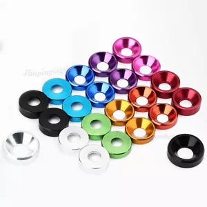 Alu Flach Senkkopfschraube Scheibe Dichtung M2 M2,5 M3 M4 M5 M6 M8 Farben - Bild 1 von 11