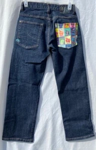 Jean CCS garçon 26x24 Nollie Flex patineur streetwear bloc multicolore visage crâne - Photo 1/12
