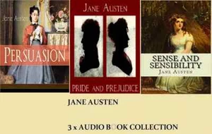 JANE AUSTEN - 3 x AUDIO BOOK COLLECTION Pride and Prejudice + Persuasion + Sense - Picture 1 of 1