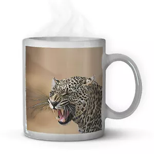 Indian Leopard Coffee Mug 11 oz. White Ceramic - Picture 1 of 1