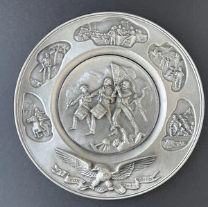 Vintage 1973 Hudson PWB Pewter Hanging Plate - American 1776 Independence - #'D - Picture 1 of 12