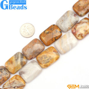 Assorted Stones Kambaba Crazy Agate Rectangle Beads Jewelry Making 15"18x26mm