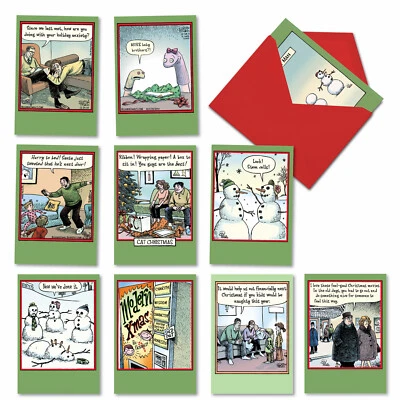10 tarjetas de Navidad humorísticas surtidas con sobres de 5x7" - Bizarro de Piraro Foto 1 de 4