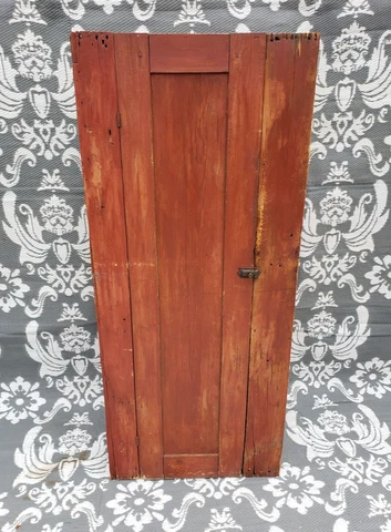 Antique Primitive Chimney Cupboard Cabinet Schoharie NY Red Cover