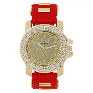Iced Oversized Hip Hop Bullet Rubber Band Mens Watch - GJM ST10412 - Picture 1 of 8