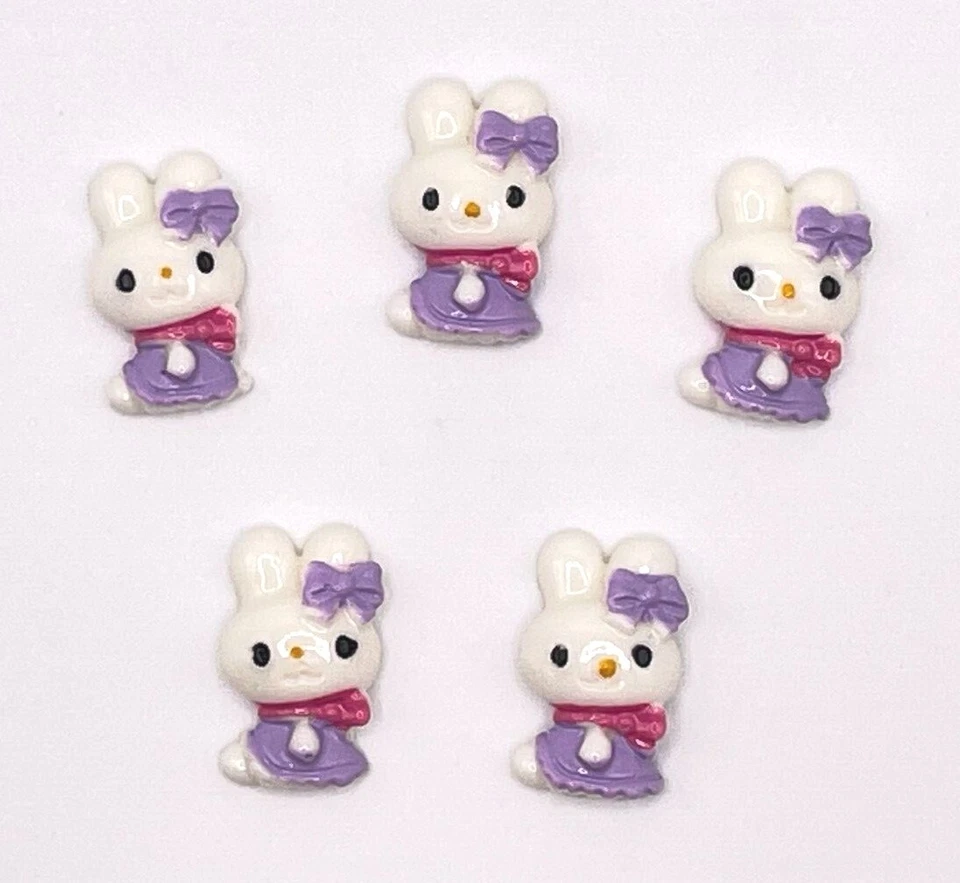 16 pcs x 3/4" Resin Bunny Flatback Embellishment/Rabbit for Bows/Card/Cute SB152 - Image 1 of 1