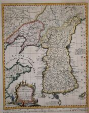 Corea Coree Korea 'Province de Quan-tong old Map Colored 1770 Bellin