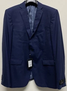 JOHN VARVATOS STAR USA Bleecker Micro-Check Slim Fit Anzugjacke, Navy, Größe 46R - Bild 1 von 9