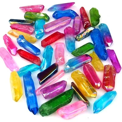 Aqua Aura Bergkristall – Spitzen in 10 Farben & bunt Länge je ca. 30 – 60 p - Bild 1 von 4