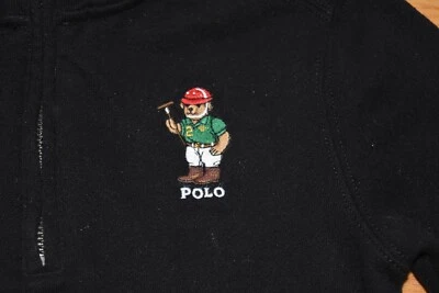 Polo Ralph Lauren Bordado 1/4 Cremallera Sudadera Polar Suéter Polo Oso Niños 6 Foto 1 de 4