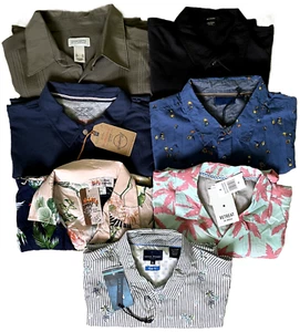 Pick from 7 Mens Button Down Shirts feat. Tropical & Solid Designs - New w Tags - Picture 1 of 85