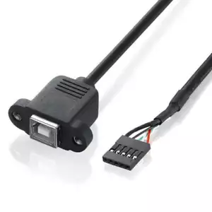 Cable de montaje de panel hembra con cabezal de 5 pines de 2,54 mm hembra a USB 2,0 tipo B 0,3 m - Imagen 1 de 5